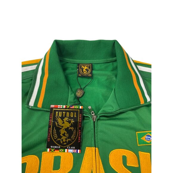 Fifth Sun Brazil mens green full zip track varsity jacket Sz XL SKU 9608 - Picture 5 of 15